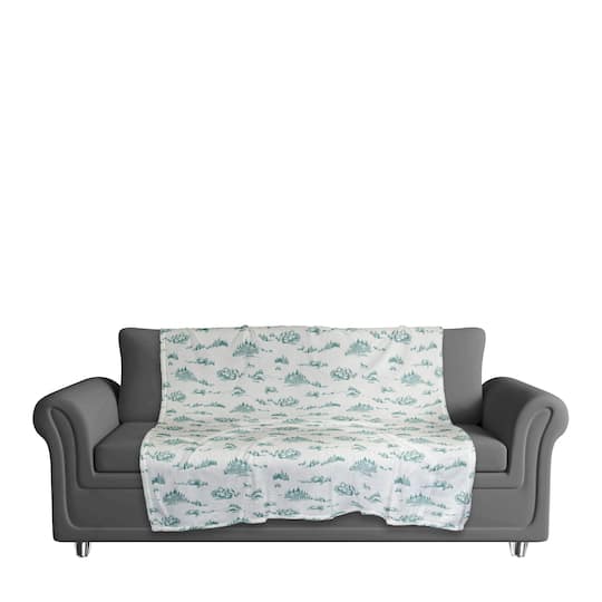 Snowy Town Teal 50x60 Coral Fleece Blanket